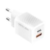 Recci RC83E Φορτιστής Χωρίς Καλώδιο GaN USB-A και USB-C 35W Λευκός