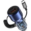 Recci RCC-N22 Φορτιστής Αυτοκινήτου 110W  1xUSB 1xType-C μαζί με Καλώδιο Type-C Μπλε