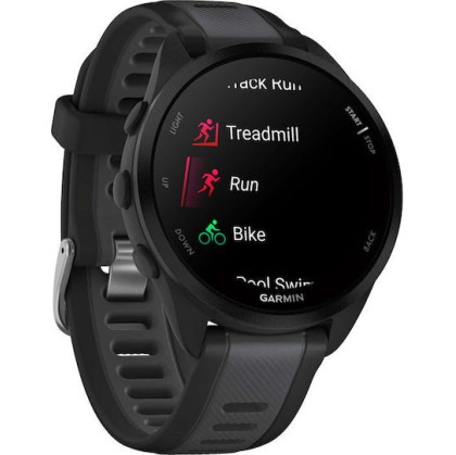 Garmin Forerunner 165 43mm Αδιάβροχο Smartwatch με Παλμογράφο (Black/Slate Gray) Garmin Forerunner 165 43mm Αδιάβροχο Smartwatch με Παλμογράφο (Black/Slate Gray)