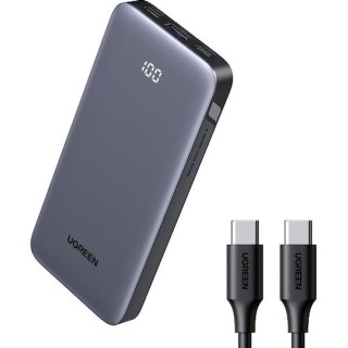 UGREEN Power Bank 10000mAh PD 30W PB535 55994B 3 Θέσεων, με καλώδιο USB-C 60W Γκρι