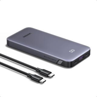 UGREEN Power Bank 10000mAh PD 30W PB535 55994B 3 Θέσεων, με καλώδιο USB-C 60W Γκρι