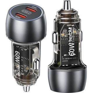 WK WP-C54 Φορτιστής Αυτοκινήτου 60W 2 Θέσεων Μαύρο