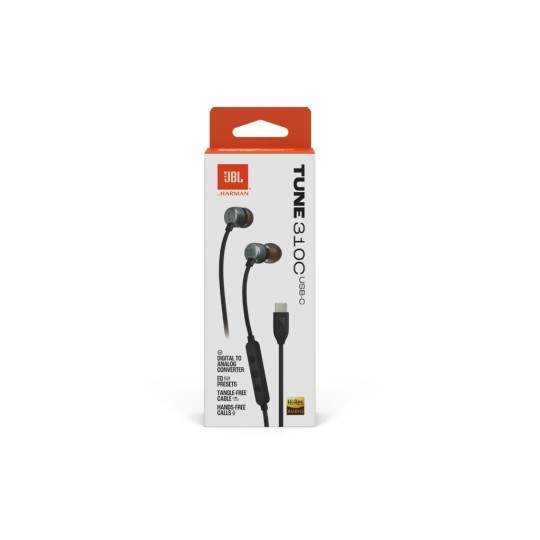 JBL Tune 310C In-ear Handsfree Headphones with Connector USB-C Black