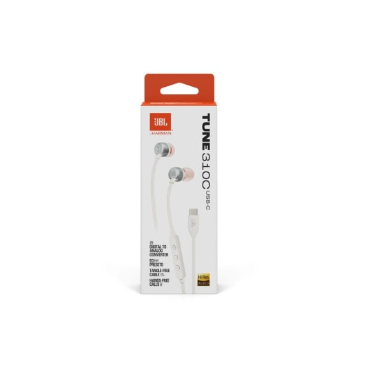 JBL Tune 310C In-ear Handsfree Headphones with Connector USB-C White