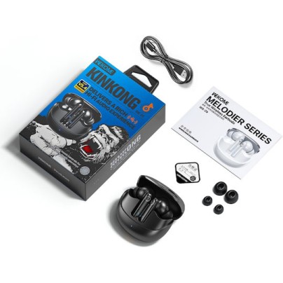 WK WS-29 In-ear Bluetooth Handsfree Ακουστικά με Θήκη Φόρτισης Μαύρα