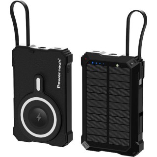 Powertech PT-1505 Ηλιακό MagSafe Power Bank 10000mAh 35W Θύρα USB-C Μαύρο