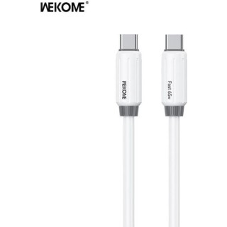 WK WDC-28 USB-C σε USB-C PD 65W 1m Καλώδιο Φόρτισης Λευκό