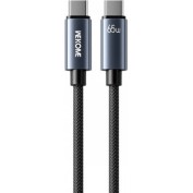 WK WDC-64 USB-C σε USB-C PD 65W 1.2m Καλώδιο Φόρτισης Μαύρο