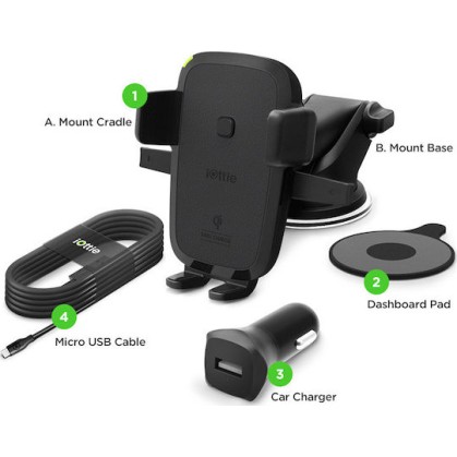 iOttie Easy One Touch 4 Wireless Qi Fast Charge Car Mount Kit (HLCRIO134)