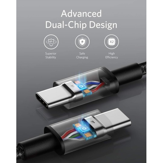 Anker Nylon USB-C to USB-C 100W Cable 3m
