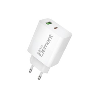 Element Φορτιστής Σπιτιού GaN PD 30W CH-200 2 Θέσεων Λευκό