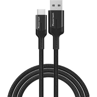 POWERTECH PTR-0134 Καλώδιο USB σε USB-C PD 60W 1m Μαύρο