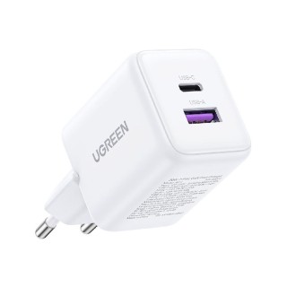 UGREEN X516 65015 Φορτιστής Σπιτιού GaN PD 30W 2 Θέσεων Λευκό