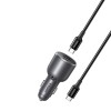 UGREEN EC705 55511 Φορτιστής Αυτοκινήτου 130W 3 Θέσεων με καλώδιο USB-C 100W Γκρί
