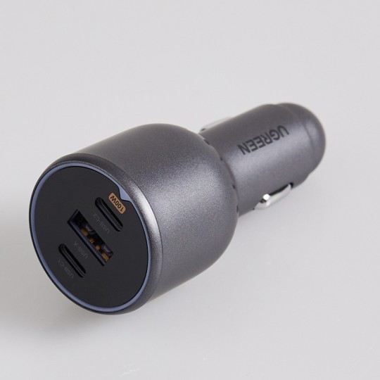 UGREEN EC705 55511 Φορτιστής Αυτοκινήτου 130W 3 Θέσεων με καλώδιο USB-C 100W Γκρί