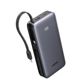 UGREEN PB528 55985B Power Bank 20000mAh PD 30W 2 Θέσεων, με 2 καλώδια USB-C Γκρι