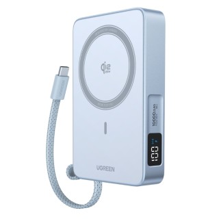 UGREEN PB773 65958B Power Bank 10000mAh 25W Qi2 με Ασύρματη Φόρτιση Magnetic και καλώδιο USB-C Γκρι