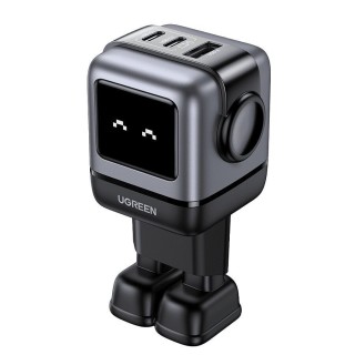 UGREEN CD361 25685B Φορτιστής Σπιτιού GaN 65W 3 θέσεων Γκρί