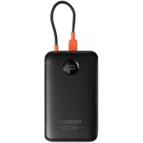 VEGER W1189-K1C 10000mAh Ultra-Slim Power Bank with Integrated USB-C Cable, 22.5W Black VEGER W1189-K1C 10000mAh Ultra-Slim Power Bank with Integrated USB-C Cable, 22.5W Black