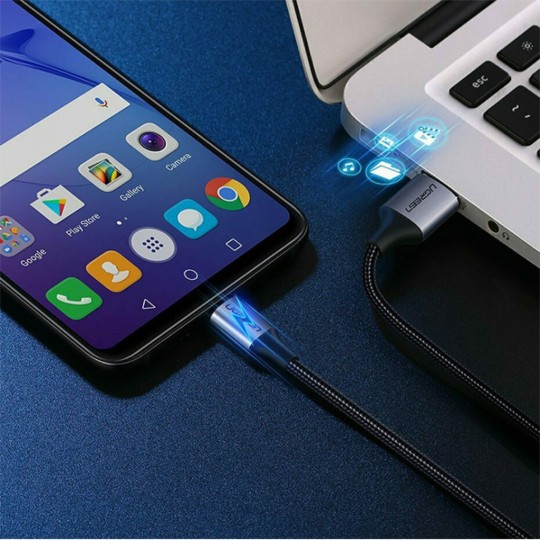 UGREEN US290 60146 Καλώδιο Φόρτισης USB σε Micro USB 1m Γκρι