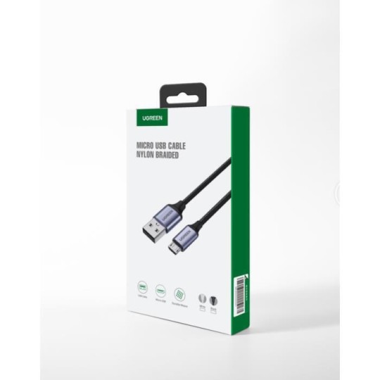 UGREEN US290 60146 Καλώδιο Φόρτισης USB σε Micro USB 1m Γκρι