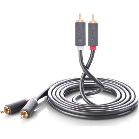 UGREEN AV104 10520 Καλώδιο Ήχου 2xRCA M/M 5m Μαύρο