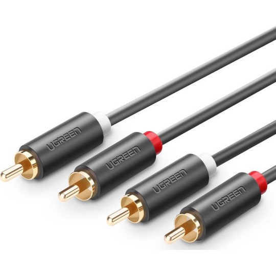 UGREEN AV104 10520 Καλώδιο Ήχου 2xRCA M/M 5m Μαύρο
