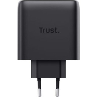 Trust GaN Charger with 2 USB-C Output Ports and USB-C - USB-C Cable 65W Power Delivery Black
