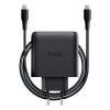 Trust GaN Charger with 2 USB-C Output Ports and USB-C - USB-C Cable 65W Power Delivery Black