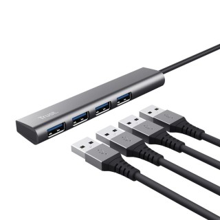 Trust Halyx Hub 4 Ports USB 2.0 with USB-A Connection Gray
