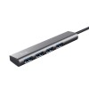 Trust Halyx Hub 4 Ports USB 2.0 with USB-A Connection Gray
