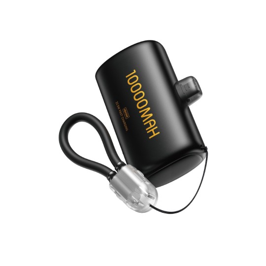 WK WP-113 Power Bank 10000mAh PD 22,5W 2 Θέσεων με καλώδιο USB-C/Lightning Μαύρο