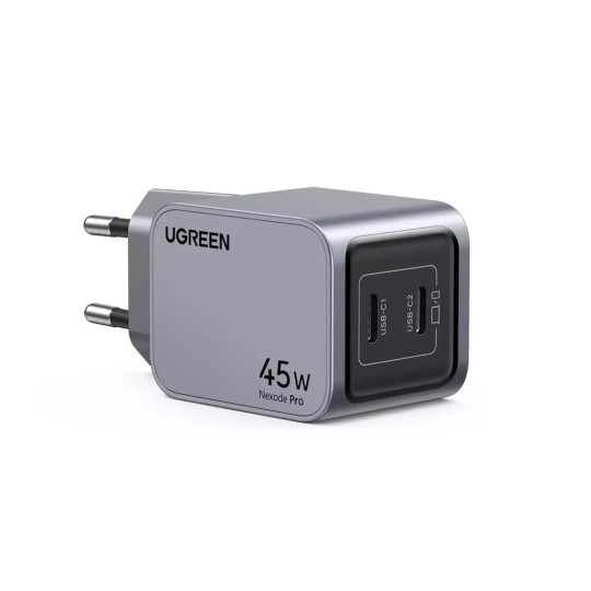 UGREEN X707 35008 Φορτιστής Σπιτιού GaN PD 45W 2 Θέσεων Γκρι