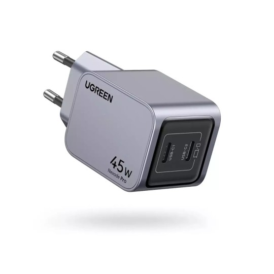 UGREEN X707 35008 Φορτιστής Σπιτιού GaN PD 45W 2 Θέσεων Γκρι