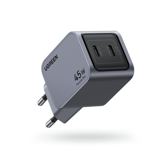 UGREEN X707 35008 Φορτιστής Σπιτιού GaN PD 45W 2 Θέσεων Γκρι