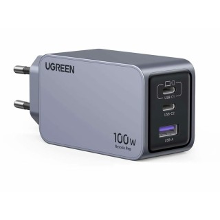 UGREEN X757 25874 Charger GaN 100W 3 Ports with USB-C 100W cable 1.5m Grey
