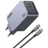 UGREEN X757 25874 Charger GaN 100W 3 Ports with USB-C 100W cable 1.5m Grey