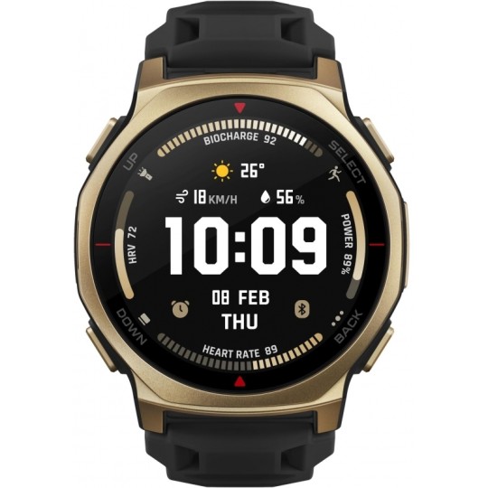Amazfit T-Rex 3 Pro Titanium 44mm Waterproof Smartwatch (Black / Gold)