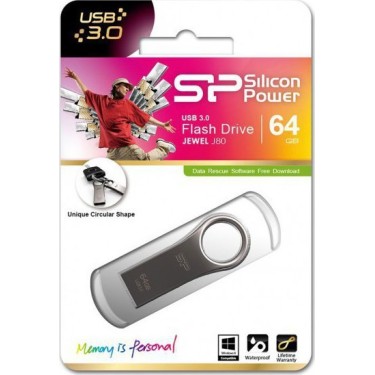 Silicon Power Jewel J80 64GB USB 3.0 Stick Silver