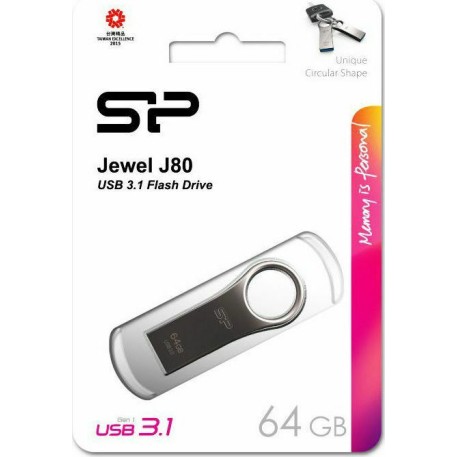 Silicon Power Jewel J80 64GB USB 3.0 Stick Silver