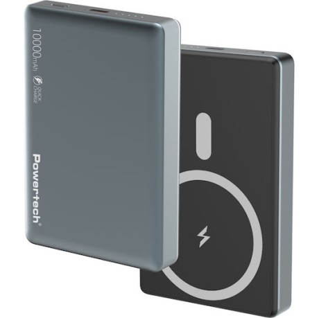 POWERTECH PT-1377 Power Bank , 10000mah, Magnetic Wireless, 20W, Γκρι