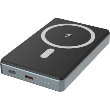 POWERTECH PT-1377 Power Bank , 10000mah, Magnetic Wireless, 20W, Γκρι
