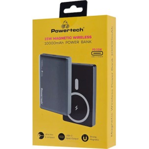 POWERTECH PT-1377 Power Bank , 10000mah, Magnetic Wireless, 20W, Γκρι