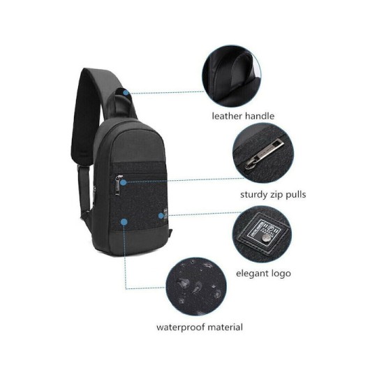 ARCTIC HUNTER XB0060 Τσάντα Crossbody με Θήκη Tablet, 4L, Μαύρη