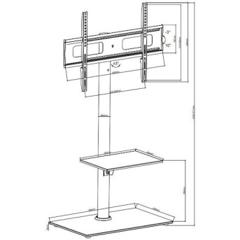 Focus Mount TS564D Βάση Τηλεόρασης Δαπέδου έως 70" και 40kg