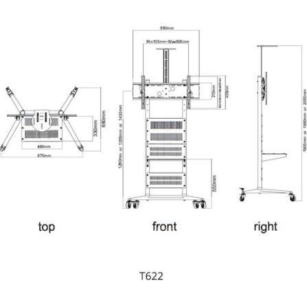 Focus Mount T622 Βάση Τηλεόρασης Δαπέδου έως 85" και 90kg Focus Mount T622 Βάση Τηλεόρασης Δαπέδου έως 85" και 90kg