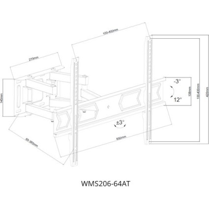 Focus Mount WMS206-64AT Βάση Τηλεόρασης Επιτοίχια 32"-75" έως 45kg Focus Mount WMS206-64AT Βάση Τηλεόρασης Επιτοίχια 32"-75" έως 45kg
