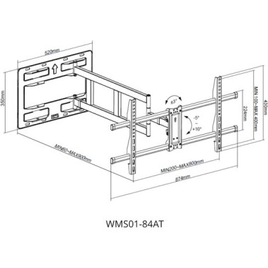 Focus Mount WMS01-84AT Βάση Τηλεόρασης Επιτοίχια 37"-75" έως 60kg Focus Mount WMS01-84AT Βάση Τηλεόρασης Επιτοίχια 37"-75" έως 60kg