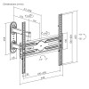 Powertech PT-1388 Επιτοίχια Βάση Τηλεόρασης  32-65" έως 35kg Full Motion