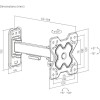 POWERTECH PT-1277 Επιτοίχια Βάση Τηλεόρασης 13-32" έως 20kg, Full Motion